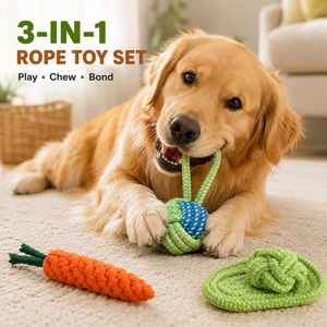 Juguete para Perros de Cuerda de Algodón Pequeño al por Mayor, con Forma de Zapatilla, Anudado, para Limpieza Dental, Resistente a Mordidas, con Patrón de Frutas y Verduras - Product Image 3