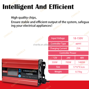 Bán buôn 150vpv Max MPPT SOLAR CHARGE <span class=keywords><strong>CONTROLLER</strong></span> 25A phí hiện tại cho 12V 24V 48V lưới năng lượng mặt trời Hệ thống pin phí - Product Image 4