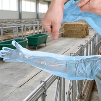 Gants vétérinaires en PE résistant à haute pression, 90 cm, manchons jetables solides pour éviter les fissures lors de palpations intenses