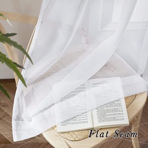 Factory Hot Sale Twist Tab Top Elegant Soft <b>Voile</b> <b>White</b> <b>Voile</b> Event Sheer <b>Curtains</b> for the Living Room Window - Product Image 6
