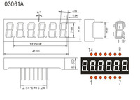 Afficheur LED à 7 segments à 6 chiffres de 0,3 pouce Jstronic, cathode commune, couleur rouge, affichage numérique de l'heure