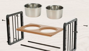 Soporte ajustable elevado para comedero de perros con dos tazones de acero inoxidable para perros medianos y grandes - Product Image 3