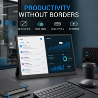 Moniteur portable professionnel de 18,5 pouces 1920x1080 HDR, deuxième écran avec moniteur de jeu MINI HD-IN et alimentation 5V-3A