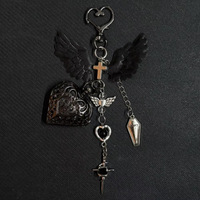 Article populaire : Porte-clés montre de poche rétro ajourée, Collier Cœur Étoile Lune avec nœud, Décoration suspendue vintage pour couple