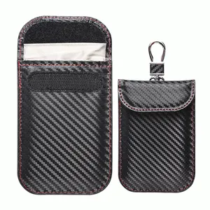 Kohle faser Wasserdichte RFID-Blockierung Faraday Key Fob Case Bag Keyless Protector Autos chl üssel Signal Blocker Pouch