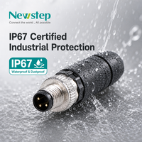 Connecteur de câblage sur site IP67 étanche M8 3 4 pôles à code A, mâle-femelle, sans soudure, à vis, prise circulaire industrielle