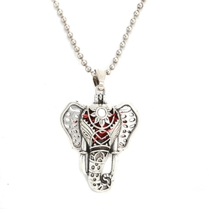 Эфирное Масло Ожерелье лавовый камень, слон открытый медальон ожерелье с эфирным маслом духи - Product Image 1