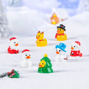 7 Estilos de Mini Patos de Resina de Papá Noel, Figuras en Miniatura de Patos con Gorro Navideño, Adorno para Casa de Muñecas y Decoraciones de Navidad - Product Image 1