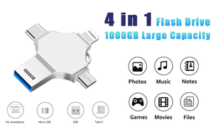 <span class=keywords><strong>Chiavetta</strong></span> USB OTG di Alta Qualità 4GB/8GB/16GB/32GB/64GB/128GB, Interfaccia USB 2.0 Tipo C 4 in 1, Nuova <span class=keywords><strong>per</strong></span> iOS - Product Image 2