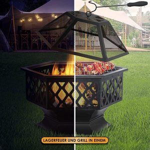 Các Sản Phẩm Nhà Cung Cấp Vườn Được Lựa Chọn Tốt Nhất Hố Lửa Thép Hình Lục Giác 24in Để Nướng BBQ Trong Vườn - Product Image 2