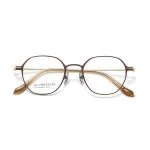 Montures de lunettes rondes en aluminium 2473 unisexe, design durable à monture complète - Product Image 1