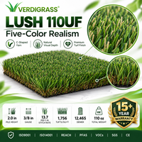 Gazon artificiel résistant aux UV Lush 110UF, gazon synthétique de 2 pouces pour l'aménagement paysager des jardins et des patios du Texas