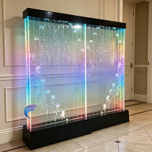 Paravent moderne en acrylique avec bulles d'eau et LED, panneau translucide et structure en cadre - Product Image 1