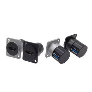 Connecteur <span class=keywords><strong>USB</strong></span> de type D en métal femelle-femelle pour montage sur panneau <span class=keywords><strong>HDMI</strong></span> <span class=keywords><strong>USB</strong></span> 3.0 90 ° - Product Image 2