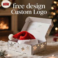 Cajas de Papel para Gorras con Impresión a Todo Color Personalizadas para Navidad, Cajas de Cartón Corrugado Reciclables al por Mayor, Diseño de Fábrica