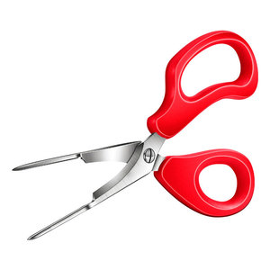 Stainless Steel Kitchen Scissors Red Handle Multi Purpose Shrimp Deveiner Shell Remover Ultra Sharp For Cooking - Product Image 1