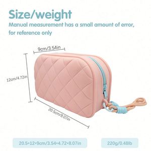 Pochette de maquillage en silicone durable avec logo personnalisé, fermeture éclair étanche, grande capacité pour les voyages en plein air et l'usage quotidien - Product Image 3