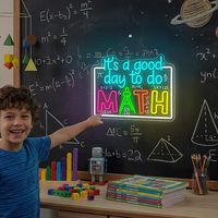 C'est une bonne journée pour faire de la mathématique - Panneau lumineux néon LED - Panneau néon mathématique pour la salle de classe - Lumières néon pour les salles de classe