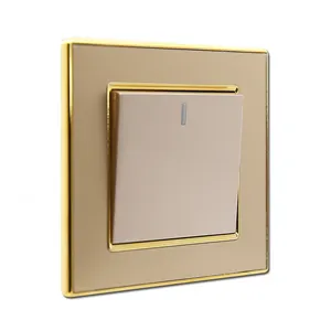 One gang 2 way switch pc material Acrylic plate wall switch for hotel and home