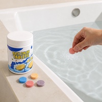Tablettes de bain effervescentes rondes multicolores dans un bocal à large ouverture, OEM, étiquette privée, vente en gros
