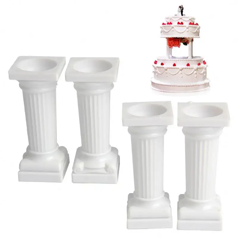 4 Cái La Mã Cột Bánh Tầng Khán Đài Fondant Bánh Tier Separator Hỗ Trợ Đứng Đa Lớp Bánh Cưới Trang Trí Hỗ Trợ Công Cụ