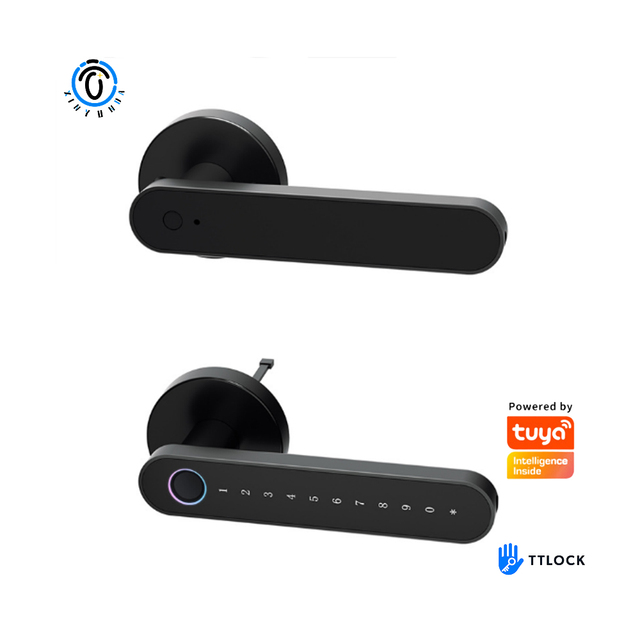 Zinc Alloy Wifi APP Control Smart Handle Electronic Smart Fingerprint Door Lock for Bedroom