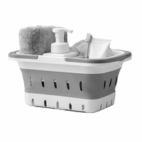 Panier de Douche Pliable en Plastique, Bac à Linge Portable pour Salle de Bain avec Poignée, Bac de Rangement