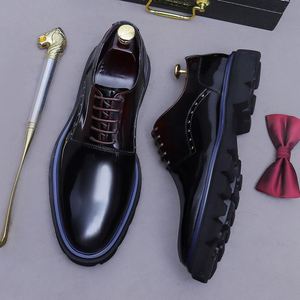 Chaussures habillées de luxe originales pour hommes en cuir véritable, pour mariage, bureau, soirée, avec semelle intérieure amovible, respirantes et confortables, bout carré - Product Image 5