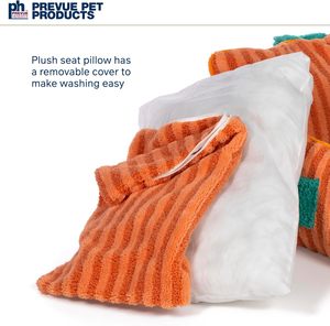 Produk hewan peliharaan oranye ramah lingkungan sofa kantong berlapis kain pola Solid dengan penutup pelindung yang dapat dilepas tempat tidur musim dingin untuk anjing kucing - Product Image 4