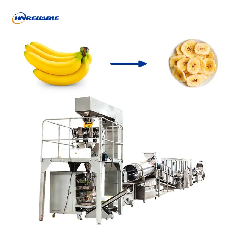 Industriële Volautomatische Weegbree Bananenchips Verwerkingsmachines Productielijn