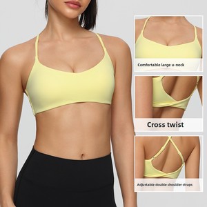 Sujetador Deportivo Europeo Americano para Fitness, con Tirantes Cruzados, Transpirable, de Alta Sujeción, 100% Nailon, Antichoque, para Correr y Yoga - Product Image 2