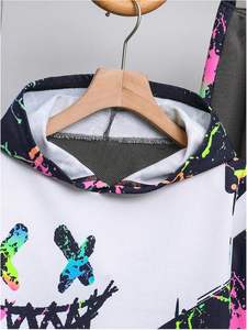 Ensemble de survêtement pour garçon WDIRARA, 2 pièces, imprimé graphique coloré, sweat à <span class=keywords><strong>capuche</strong></span> à manches longues et pantalon de survêtement - Product Image 3