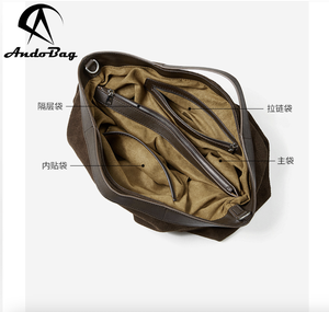 Sac fourre-tout en cuir de vachette Andong pour femmes, sac à bandoulière pour les sorties en plein air, grande capacité, pour les trajets quotidiens, le travail, sac à main - Product Image 5