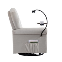 Fauteuil de massage pivotant et à bascule moderne pour la maternité, idéal pour salon, extérieur et appartement, avec plateau amovible et support téléphone