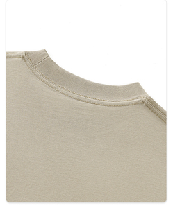 T-shirt a Maniche Lunghe da Uomo con Ricamo Personalizzato di Alta Qualità 270GSM di Lusso Tinta Unita Oversize Senza Polsini con Spalla Cadente - Product Image 3