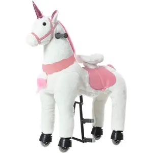Ucuz fiyat S/M/L unicorn at oyuncak yürüyüş zippy hayvan sürmek tekerlekler üzerinde oyuncak at