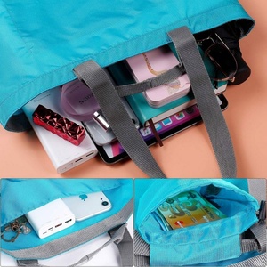 Bolsos de Mano de Nailon Personalizados de Fábrica OEM, Bolsos de Compras Reutilizables Impermeables, Bolsos de Playa Plegables para Mujer - Product Image 5