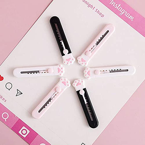 <span class=keywords><strong>Leven</strong></span>-Caja retráctil con forma de pata de gato, Cutters3, cartones afilados, cortador de cartón, cuchilla de afeitar, papelería para oficina - Product Image 3