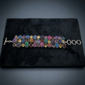 Art Palace - Pulsera clásica bohemia para mujer, con cuentas de cristal multicolor, chapada en plata, de aleación, regalo de joyería - Product Image 3