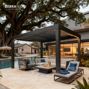 Pergola motorisée en aluminium avec revêtement en poudre écologique, certifiée CE, pour jardin extérieur, <span class=keywords><strong>terrasse</strong></span> et abri de voiture, protection solaire - Product Image 1