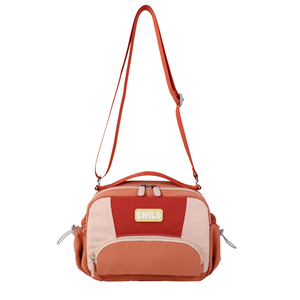 Sac à bandoulière en nylon orange-rouge, sac de voyage décontracté avec fermeture éclair, grande capacité, utilisation toutes saisons - Product Image 4