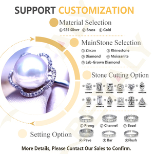 <span class=keywords><strong>Bague</strong></span> de fiançailles en perles uniques de style européen et américain, <span class=keywords><strong>bague</strong></span> <span class=keywords><strong>camée</strong></span> en argent avec bijoux en fleurs - Product Image 2
