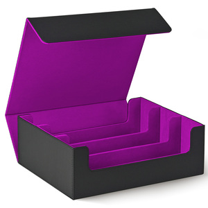 Vente en gros de boîte de rangement de cartes à jouer Pokemoned à 3 rangs en cuir PU personnalisé Tcg One Pieces <span class=keywords><strong>Jeu</strong></span> de société - Product Image 1