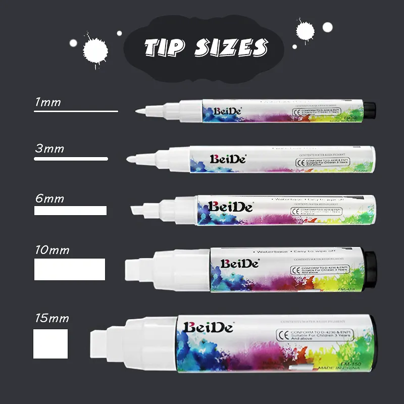 5 Various Sizes Dry Erase Marker White Chalk Markers Pens