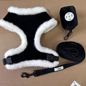 シェルパウィンターソフトフェイクスエードドッグベストカスタムデニムテディベア調節可能ハーネスクイックリリースバックル快適ファッションスカーフ - Product Image 4