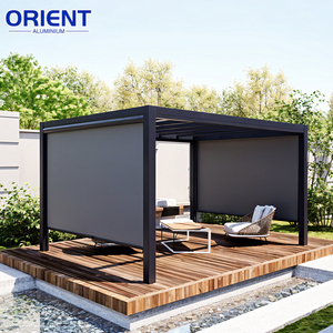 <span class=keywords><strong>Pergola</strong></span> moderne en aluminium et verre, best-seller, <span class=keywords><strong>avec</strong></span> lames réglables pour système d'ombrage de jardin et de terrasse extérieurs - Product Image 3