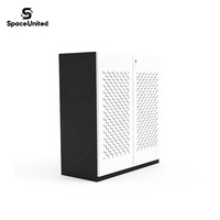 Armoire de rangement en métal de style moderne SpaceUnited avec portes et serrures pour la décoration intérieure de la maison, les plantes d'intérieur, les meubles de bureau