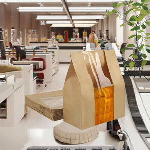 Sac de transport en papier kraft classique, écologique, réutilisable, durable, avec poignées torsadées |   Impression flexographique personnalisable pour lait et sushis - Product Image 3