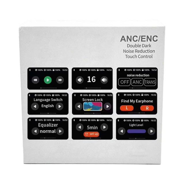 Air A9 Pro TWS Bluetooth Earbuds ANC ENC Audifonos Active Noise Reduction Touch Screen Type C Boat Wireless Buds Pods Earphones