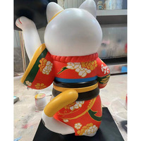 Sculpture d'animal en résine grandeur nature de haute qualité, personnalisée en usine, statue de chat de dessin animé en fibre de verre